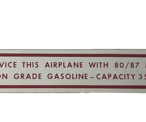 Cessna Aircraft Placard  0705023-13