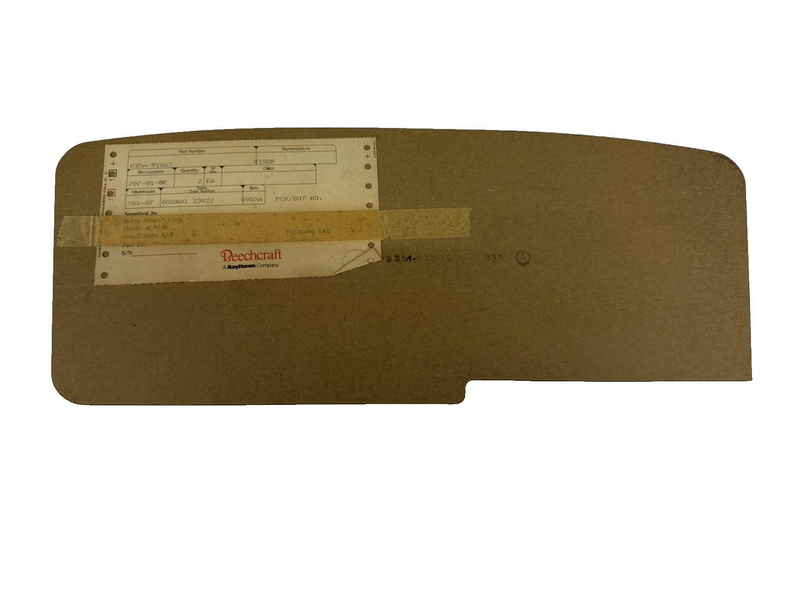 035A-91861-701 Beechcraft Sun Visor Assembly New Old Stock