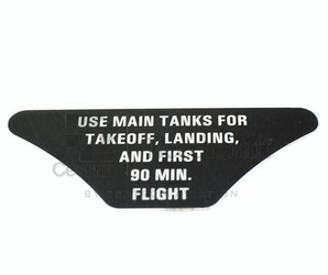 Cessna Aircraft Placard 0812209-5
