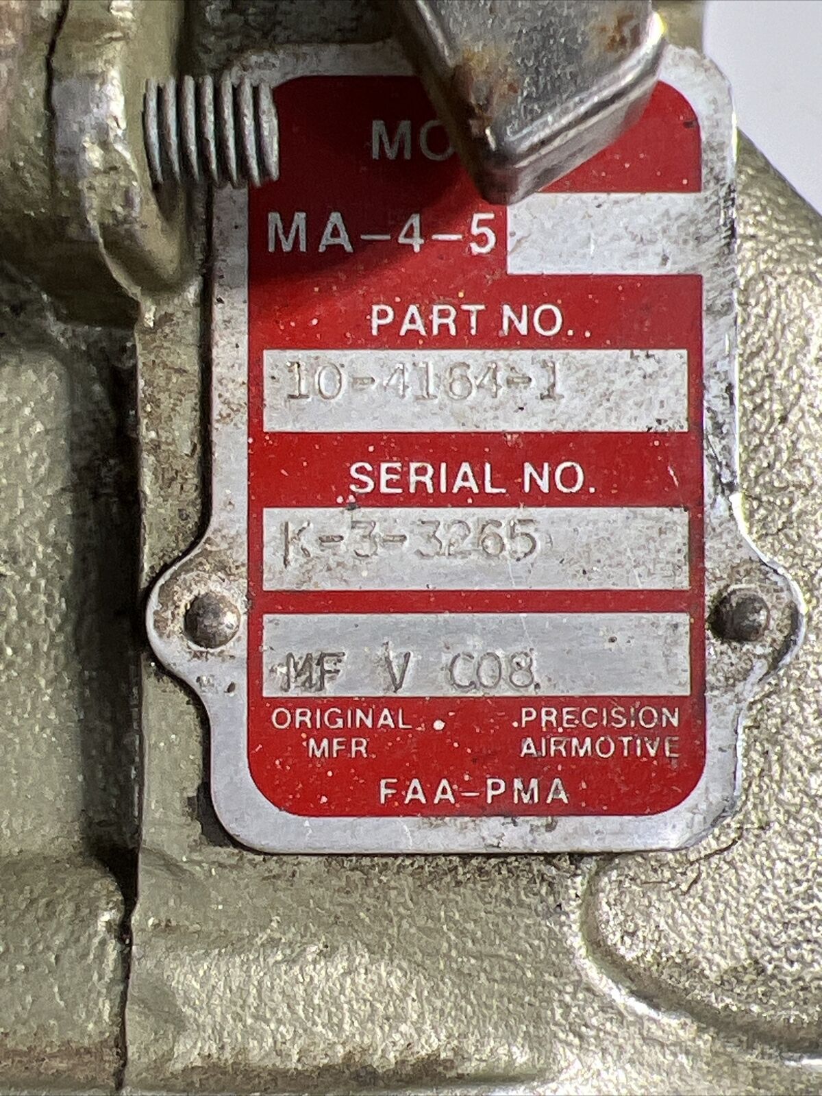 MA45 Marvel Schebler Carburetor 1041641 Airplane Parts and Service