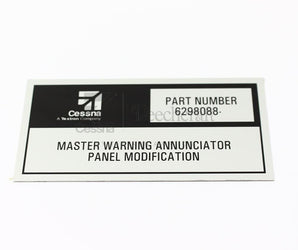 6298088-22 Cessna Placard