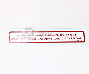 Cessna Aircraft Placard 0705023-2