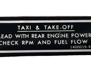 1400019-43 Cessna Aircraft Placard