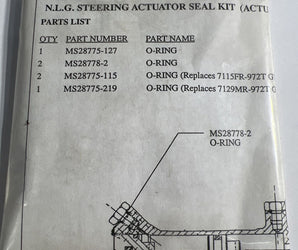 PIPER AEROSTAR NOSE STEER ACTUATOR SEAL KIT 764-070