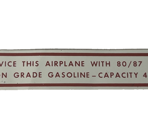 Cessna Aircraft Placard 0705023-2