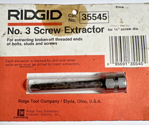 Rigid 35545 No 3 Screw Extractor