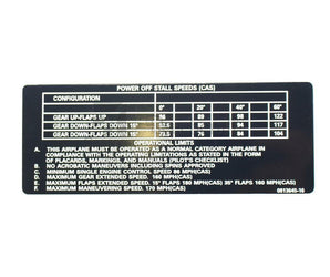 0813645-16 Cessna Placard