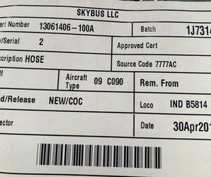 124-1237-6-0100 Or 13061406–100a Aircraft Hose
