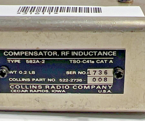 Collins Radio 582A-10 RF Inductance Compensator