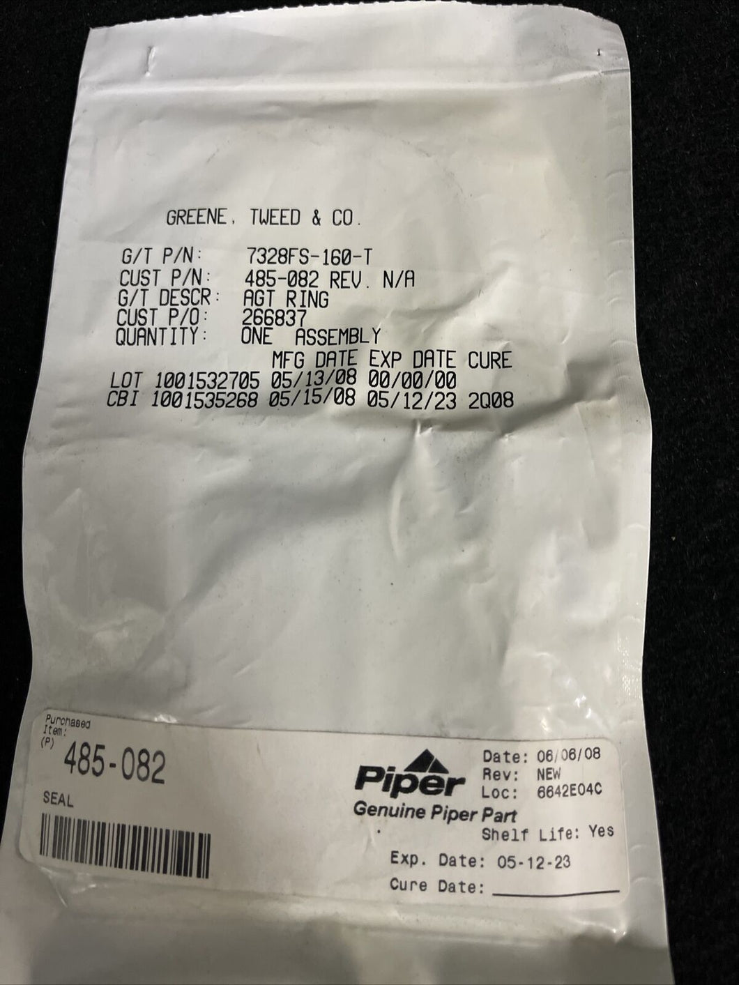 Piper 485-082 Back Up Ring