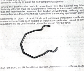 CA02272-00 Cessna Citation Clip Spring with 8130