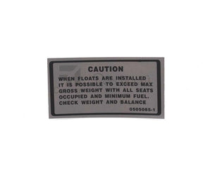 Cessna 0505085-1 Placard