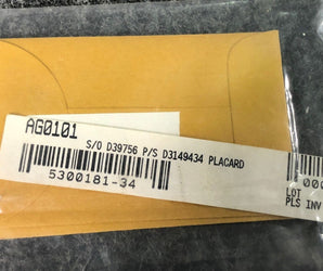 Cessna 5300181-34 Placard Turn Limits