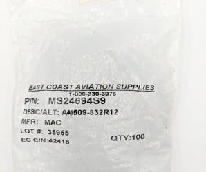 Aircraft Hardware MS24694S9  Bag of 100
