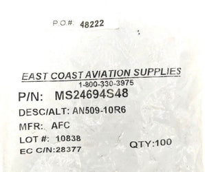 Aircraft Hardware MS24694S48 Bag of 100