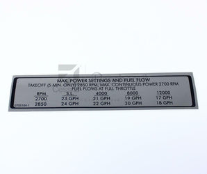 Cessna 0705184-1 Placard